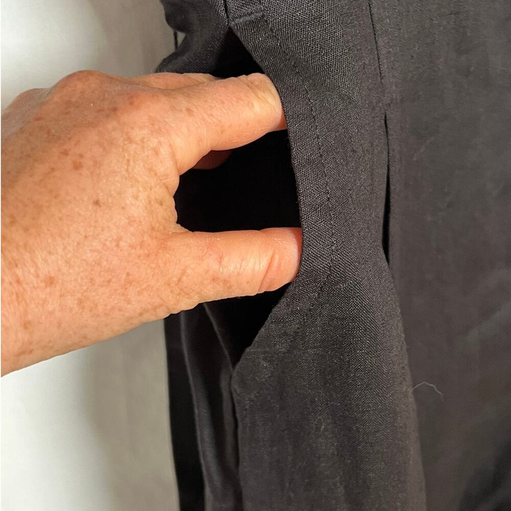 Everlane The Linen Cross-Front Jumpsuit Black Size 0 - Picture 5 of 11